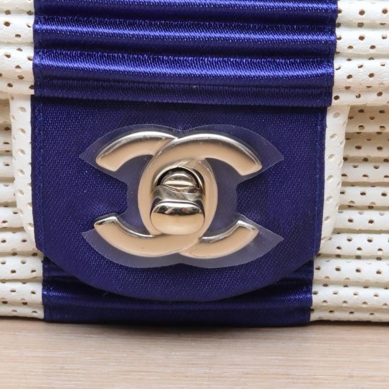 CHANEL(香奈兒) CF 口蓋包 大Mini 20cm 拼色 27開 金扣 鏤空季節款-7