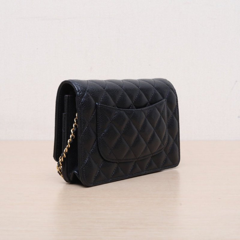 CHANEL(香奈兒) CF WOC 19cm 黑色 荔枝 晶片開 金扣-5