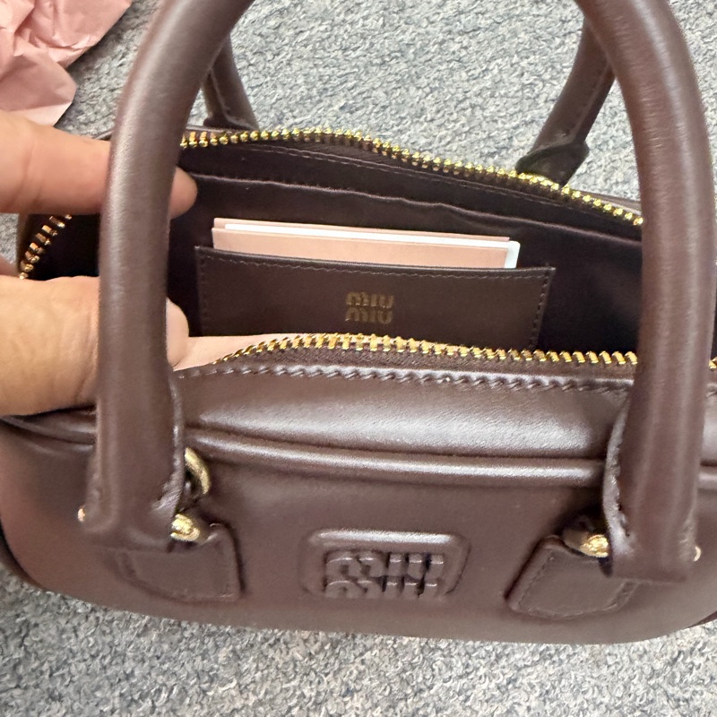 促銷品 Miu Miu Arcadie 迷你 手提單肩包 石楠木色-7