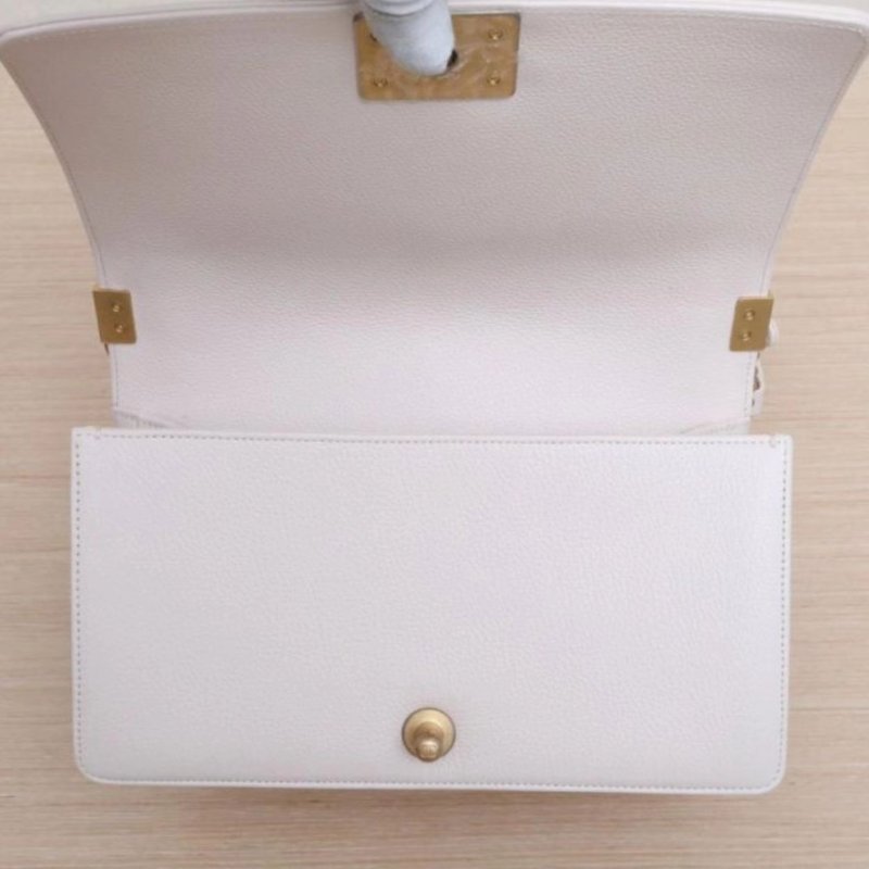 CHANEL(香奈兒) Leboy 中號 25cm 粉色 毛呢 25開 金扣-8