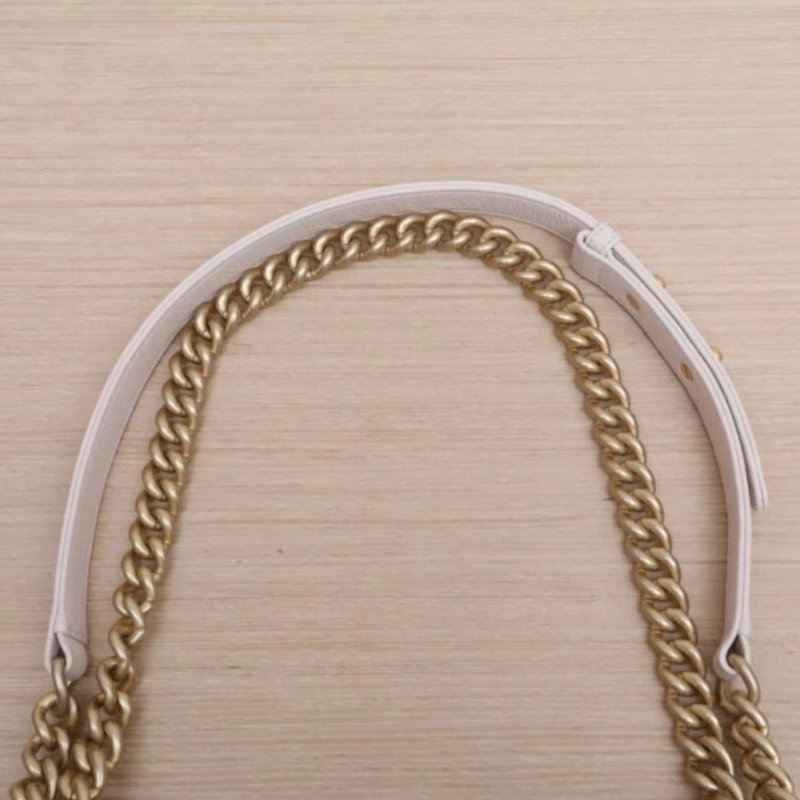CHANEL(香奈兒) Leboy 中號 25cm 粉色 毛呢 25開 金扣-15