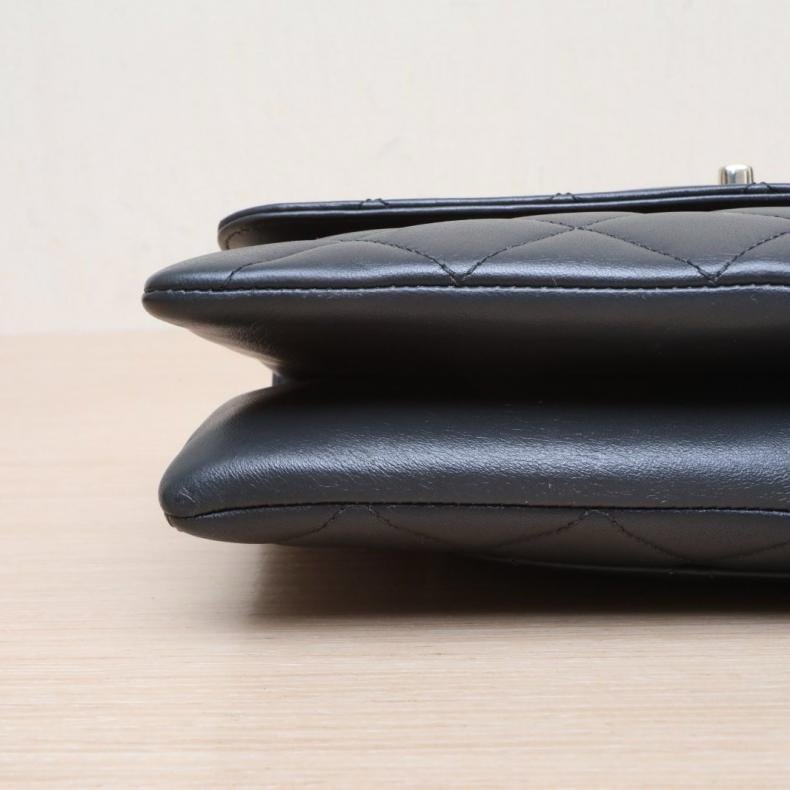 CHANEL(香奈兒) 黑色 30開 淺金扣 Trendy CC 風琴 WOC-6