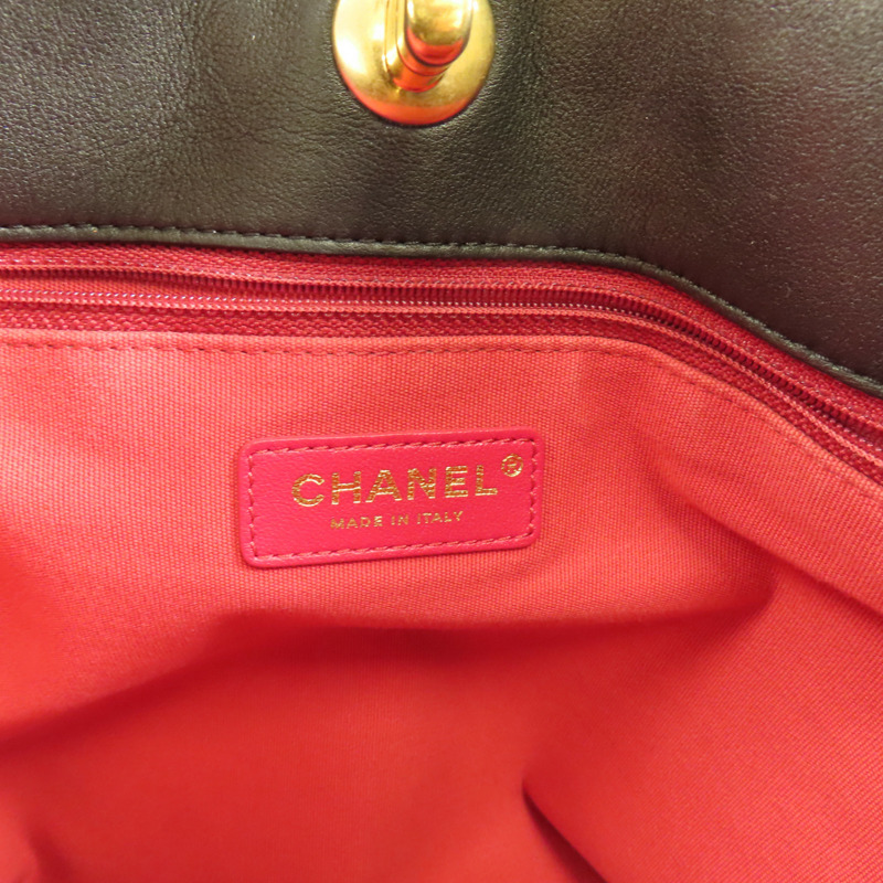 CHANEL 皮革Coco Mark金扣手挽肩背兩用袋-5