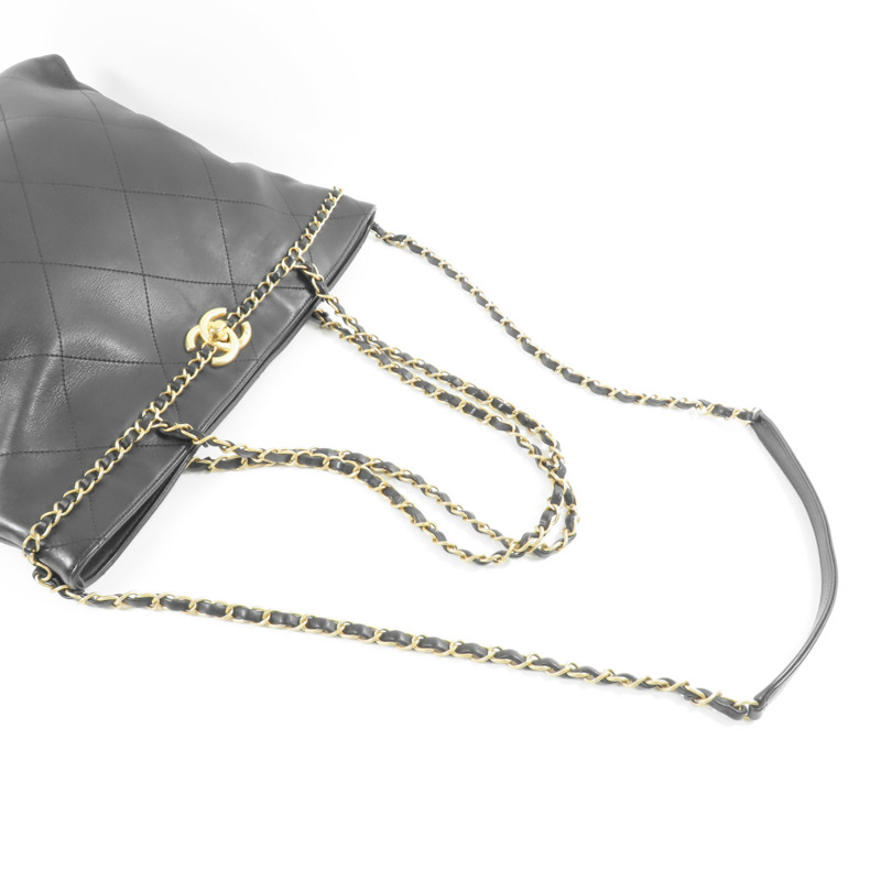 CHANEL 皮革Coco Mark金扣手挽肩背兩用袋-8