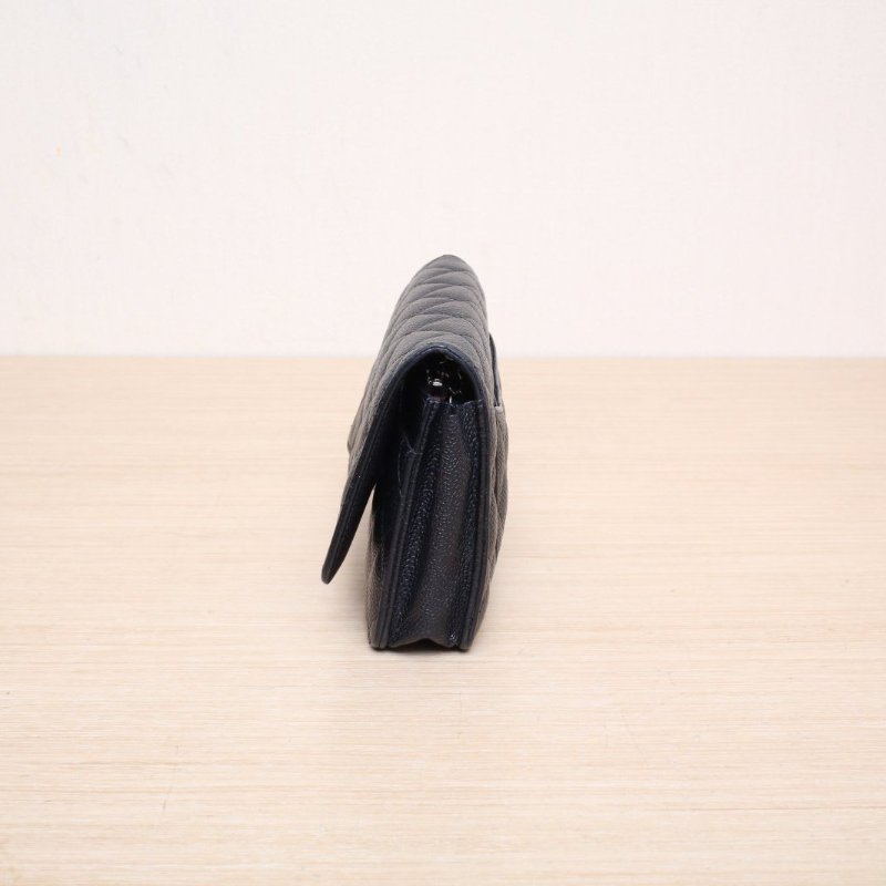CHANEL(香奈兒) CF WOC 19cm 黑色 荔枝 30開 銀扣-4