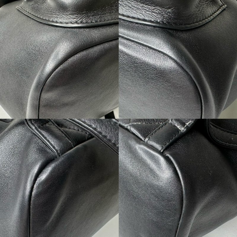 CHANEL DUMA小款黑金牛後背雙肩包-10