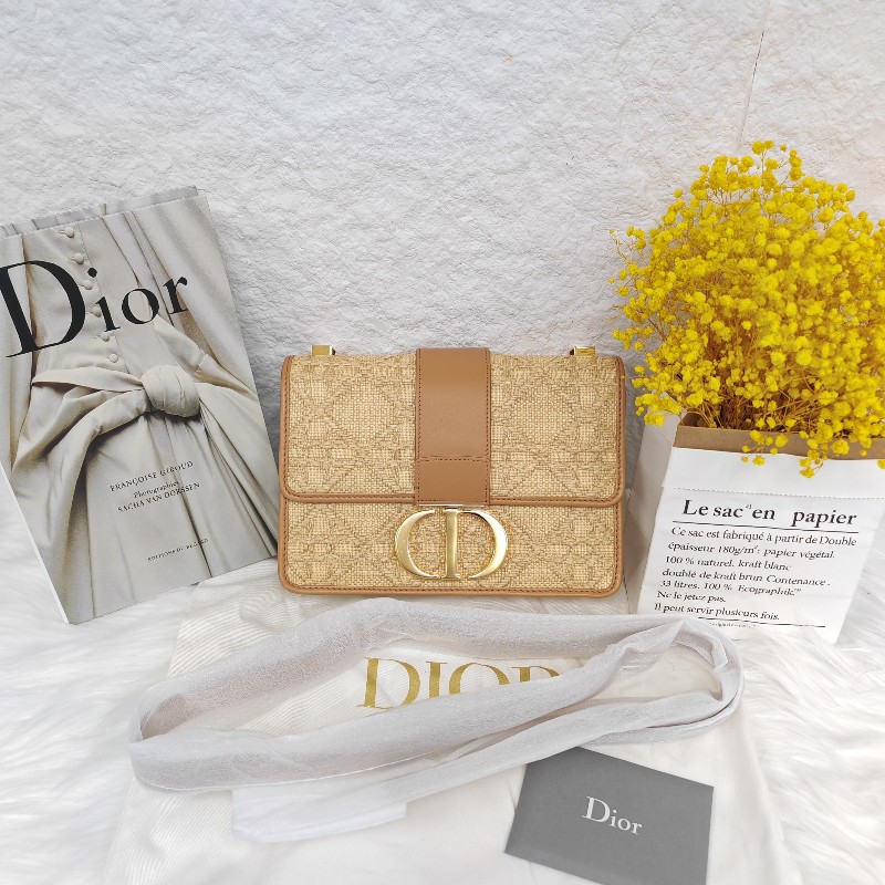 Dior 迪奧 蒙田30 酒椰草藤格紋單肩包 21年-0