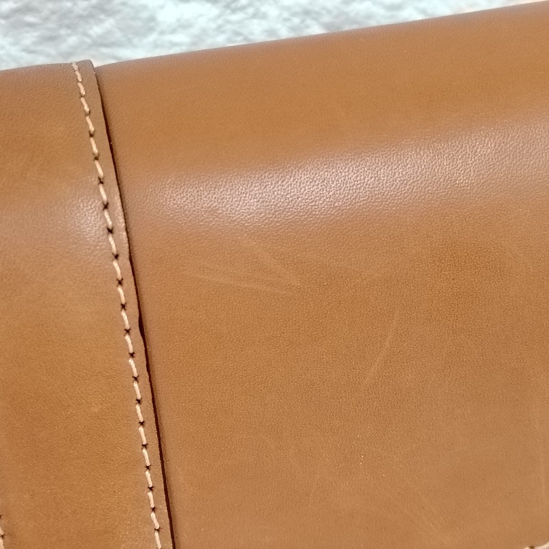 Celine Triomphe 黄褐色 牛皮 中號 皮肩帶 20年-8
