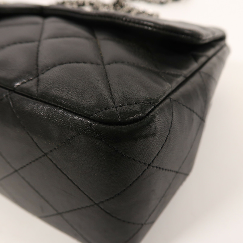 CHANEL 羊皮皮革Large Classic銀扣鏈帶肩背袋-9