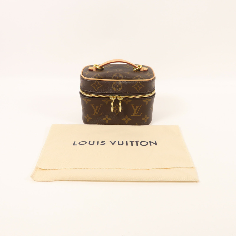 LOUIS VUITTON Monogram Nice Nano金扣化妝袋-7