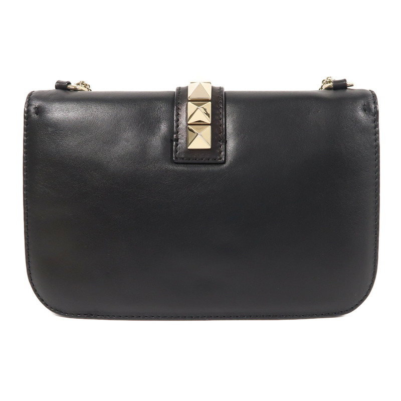 Valentino 牛皮皮革Chain Shoulder金扣鏈帶肩背袋-1