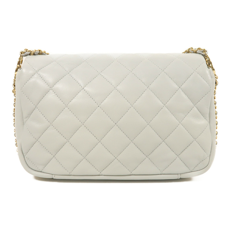 CHANEL 牛皮皮革Chain Shoulder金扣鏈帶肩背袋-1