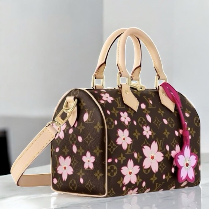 LVx村上隆櫻花🌸波士頓SPEEDY25CM手提/斜背包-1