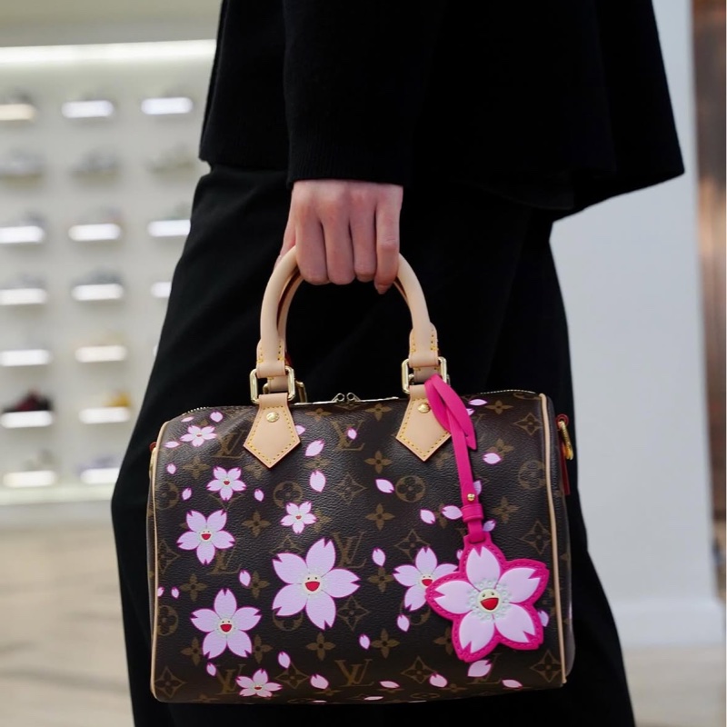 LVx村上隆櫻花🌸波士頓SPEEDY25CM手提/斜背包-4