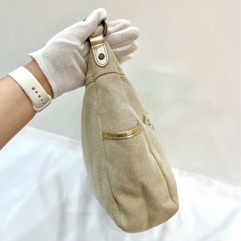 莉亞精品♡ Burberry 戰馬編織帆布包 二手美包-5