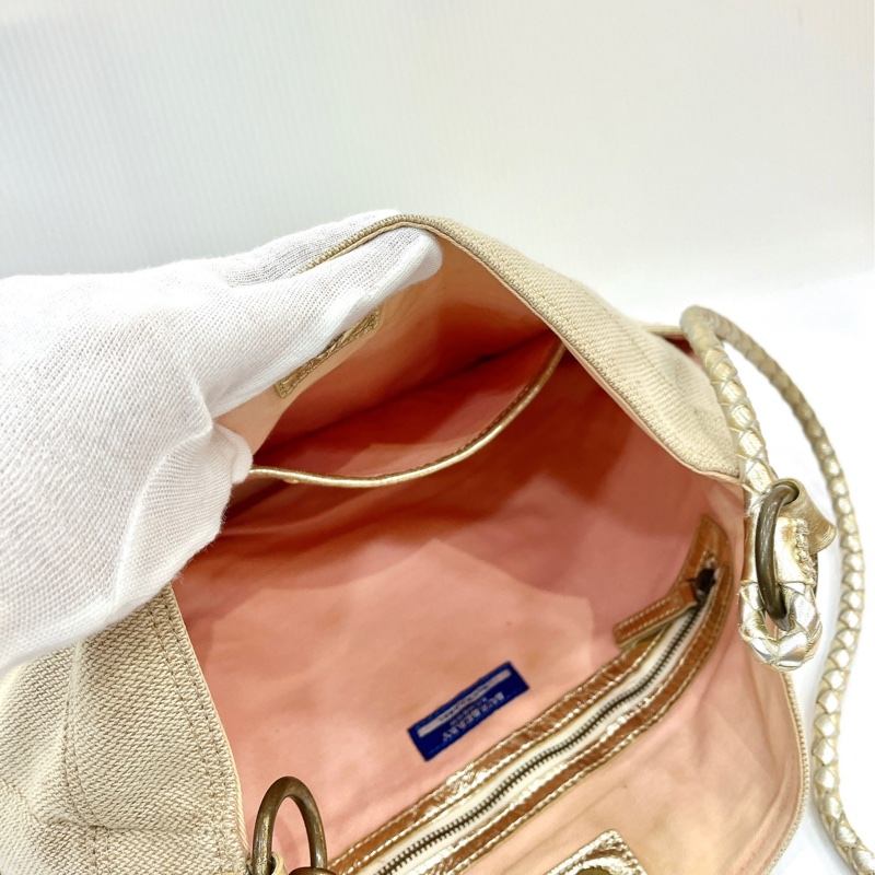 莉亞精品♡ Burberry 戰馬編織帆布包 二手美包-15