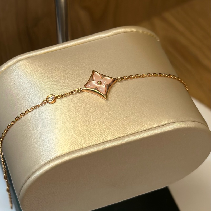 LV 玫瑰K金拚粉紅珍珠母貝0.04克拉Colour Blossom 手鍊-0