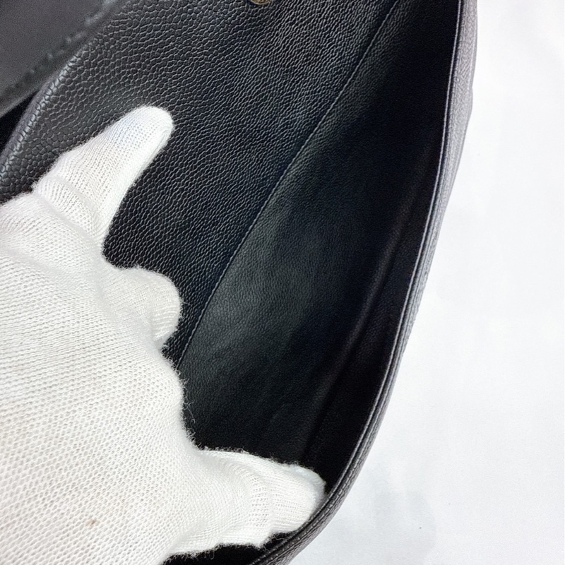 莉亞精品♡ Chanel 黑銀荔枝皮tote 毛呢編織二合一 二手美包-18