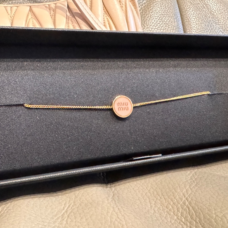 miu miu 搪瓷金屬手鏈 手鏈手環 維也納購入 保卡合作防塵袋全配-2