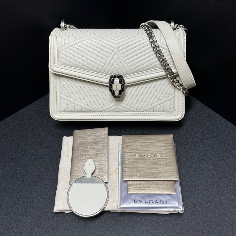 (全新品 配件🈵) BVLGARI 寶格麗 最新晶片款 貴婦蛇頭包 專櫃15.3萬!-4