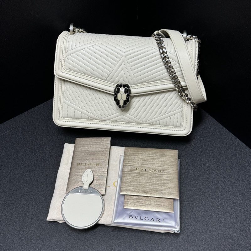(全新品 配件🈵) BVLGARI 寶格麗 最新晶片款 貴婦蛇頭包 專櫃15.3萬!-24