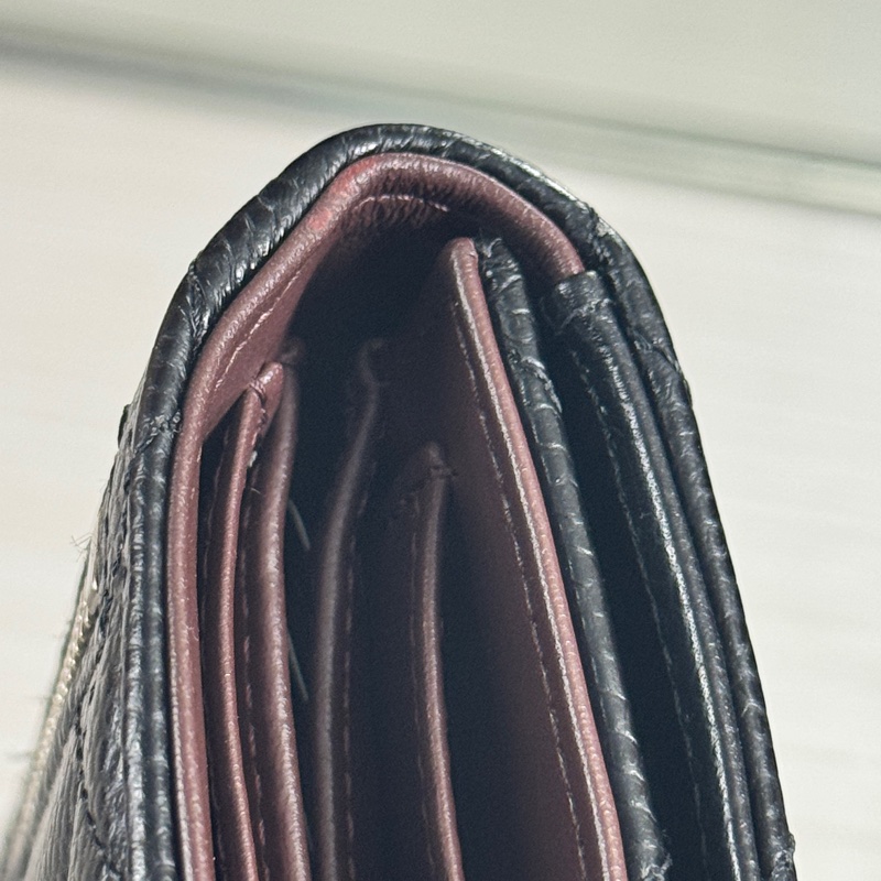 ✶芯片款✶Chanel 香奈兒 經典口蓋三折短夾 黑銀荔枝皮-25