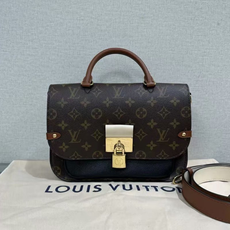 ✨LV Vaugirard老花鎖頭手提斜背包26*18*9 98新配件塵袋-0