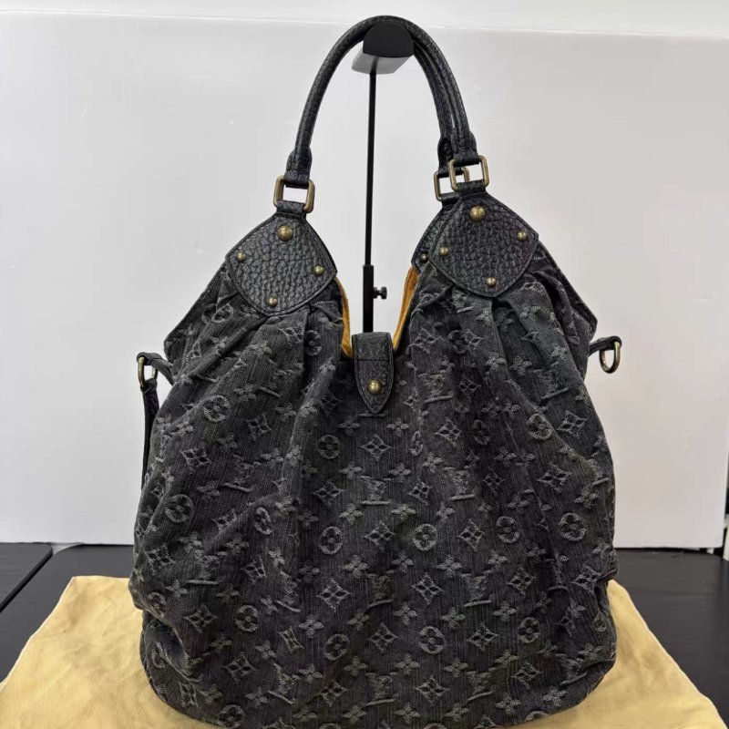 LV 黑色牛仔hobo托特包 40*26*18 98新配件塵袋-5