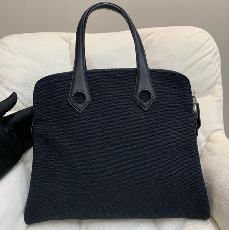 Hermes 愛馬士 黑色 布面手拎袋 XB519-1