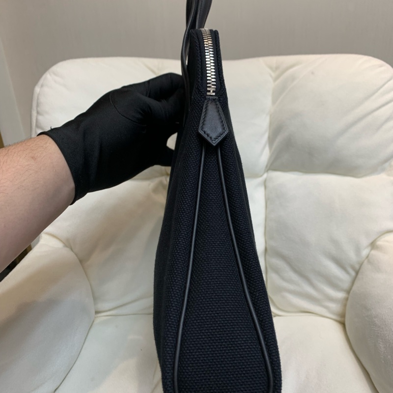 Hermes 愛馬士 黑色 布面手拎袋 XB519-3