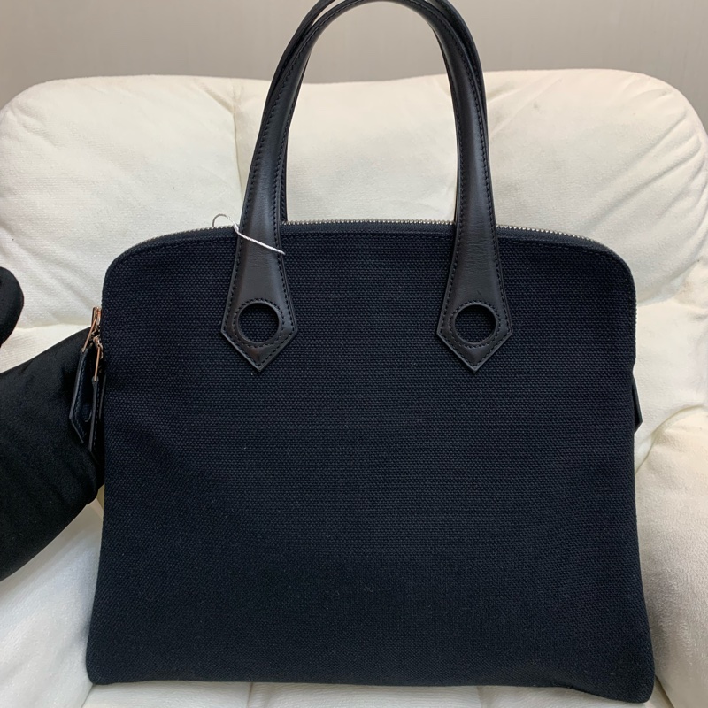 Hermes 愛馬士 黑色 布面手拎袋 XB519-4