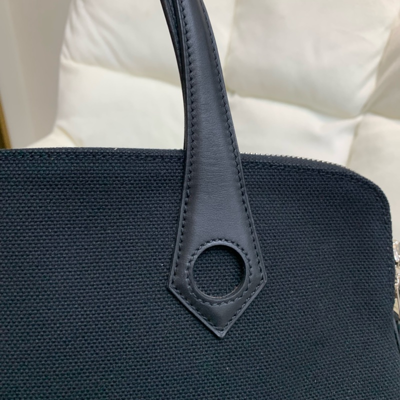 Hermes 愛馬士 黑色 布面手拎袋 XB519-24