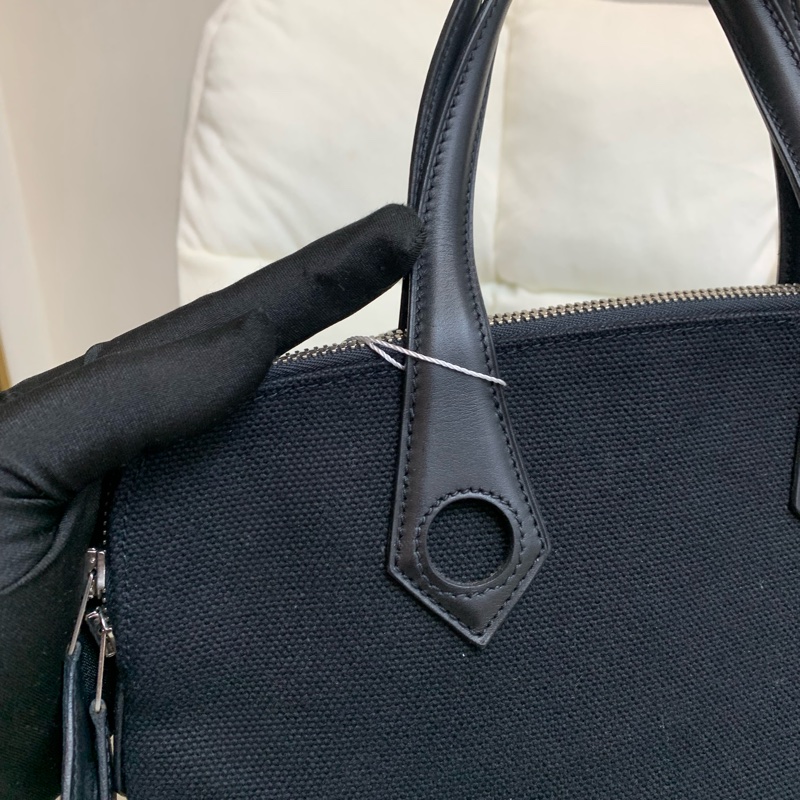 Hermes 愛馬士 黑色 布面手拎袋 XB519-26