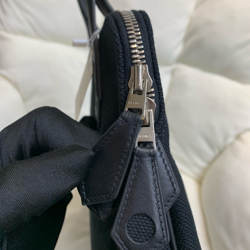 Hermes 愛馬士 黑色 布面手拎袋 XB519-29