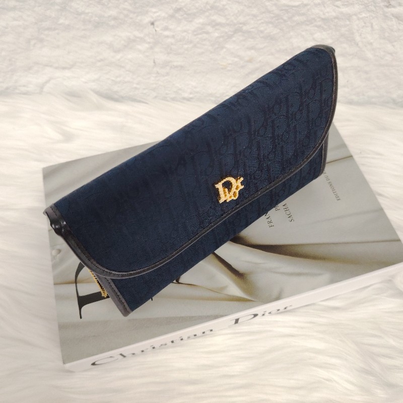 Dior 迪奧 藍色 中古老花鏈條包-3