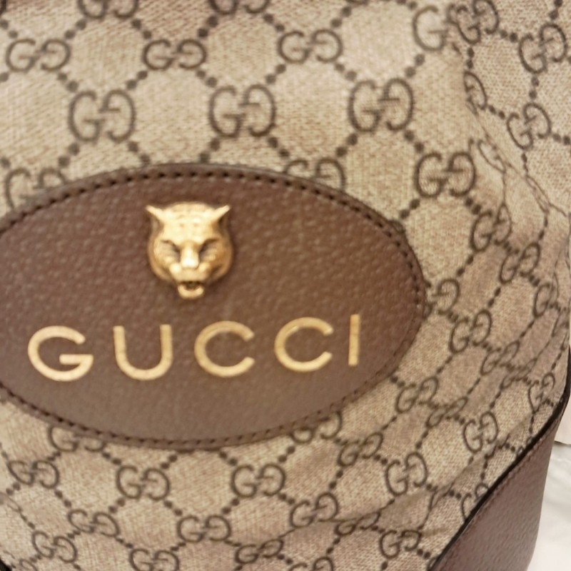 Gucci虎頭紅綠織帶束口肩背手提後背3用包-4