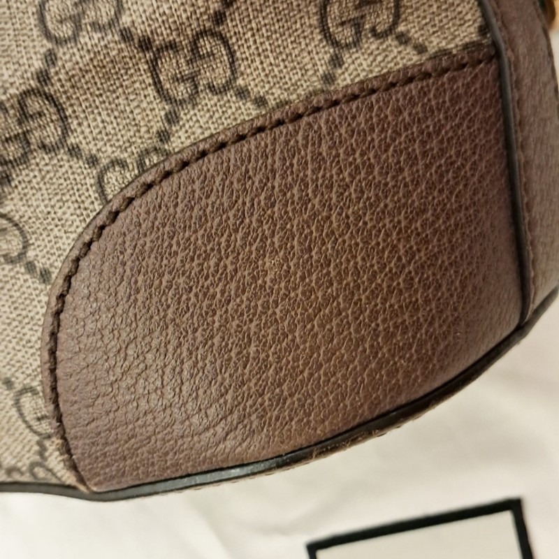 Gucci虎頭紅綠織帶束口肩背手提後背3用包-10