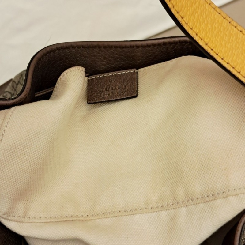 Gucci虎頭紅綠織帶束口肩背手提後背3用包-12