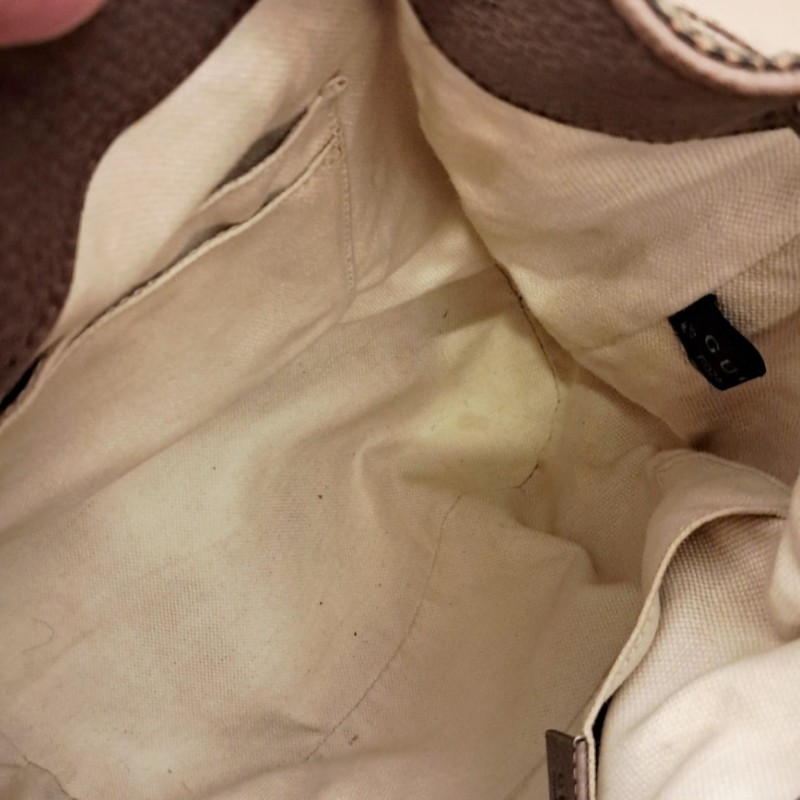 Gucci虎頭紅綠織帶束口肩背手提後背3用包-13