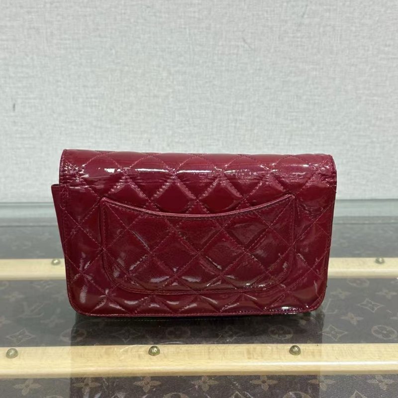 ✨CHANEL 紅銀2.55扣漆皮woc鍊條包19*12*4 98新配件塵袋-4