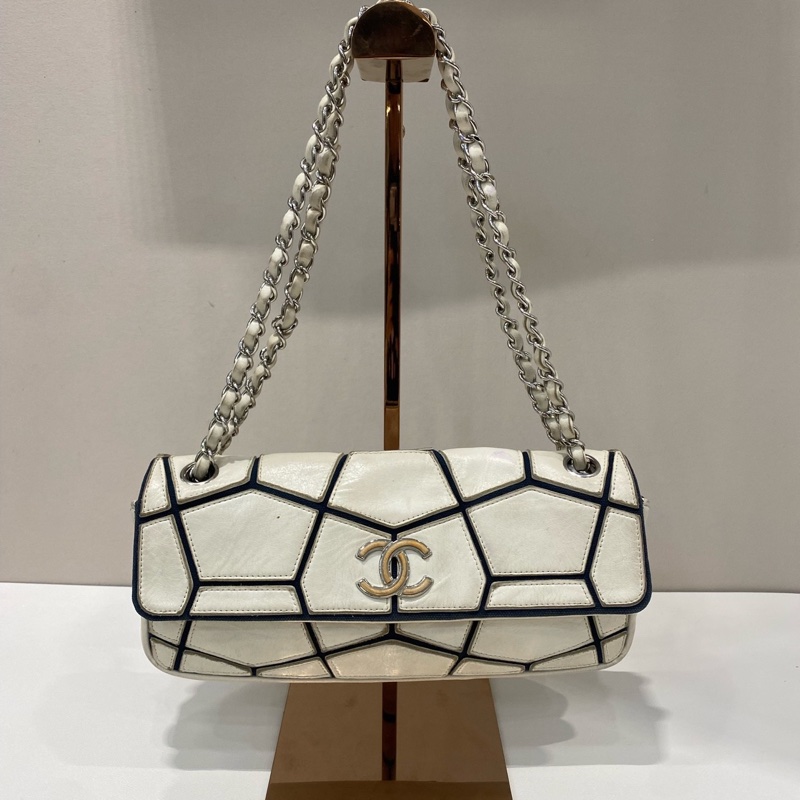 Chanel 香奈兒限定幾何拼接CF單蓋鏈條包肩背包-0