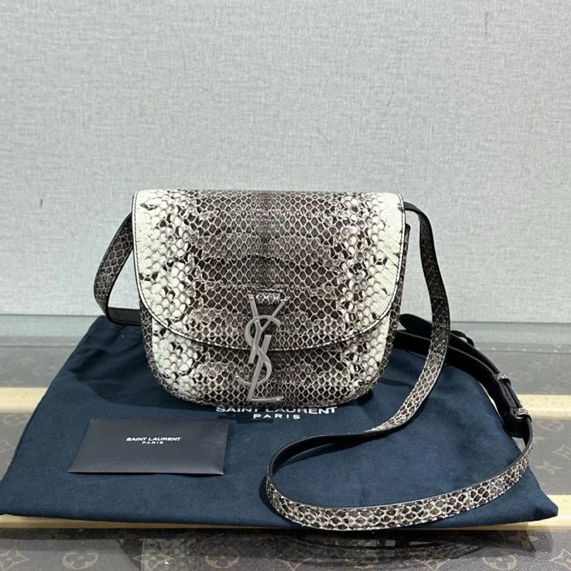 YSL 喜馬拉雅蛇皮銀扣肩背斜背馬鞍包 18*14*5 98新配件塵袋-1