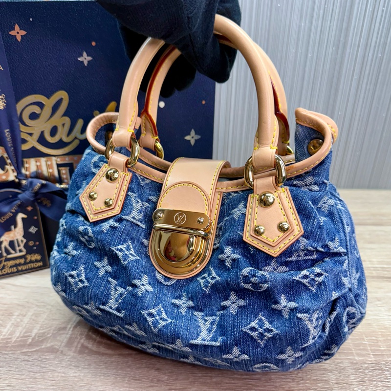 LV M95020 絕版稀有單寧牛仔布手提元寶包-4