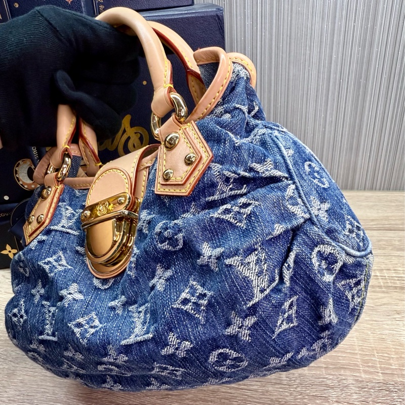 LV M95020 絕版稀有單寧牛仔布手提元寶包-7