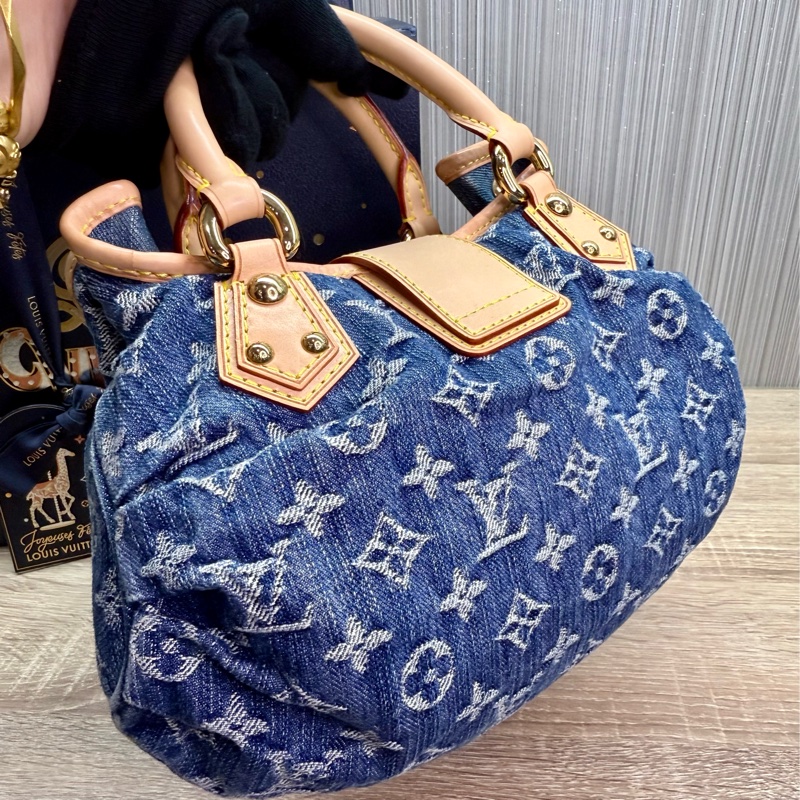 LV M95020 絕版稀有單寧牛仔布手提元寶包-8