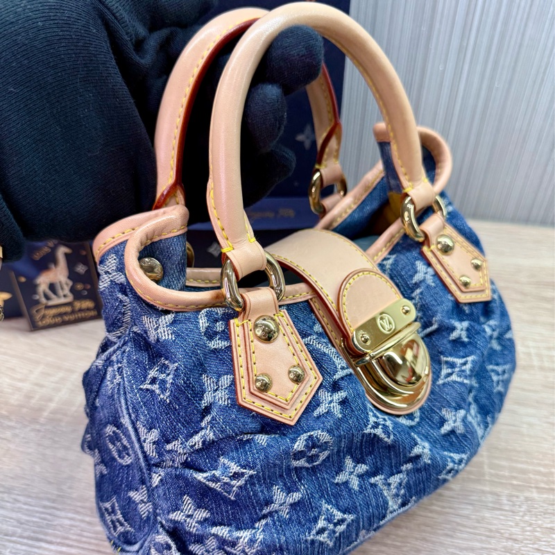 LV M95020 絕版稀有單寧牛仔布手提元寶包-10
