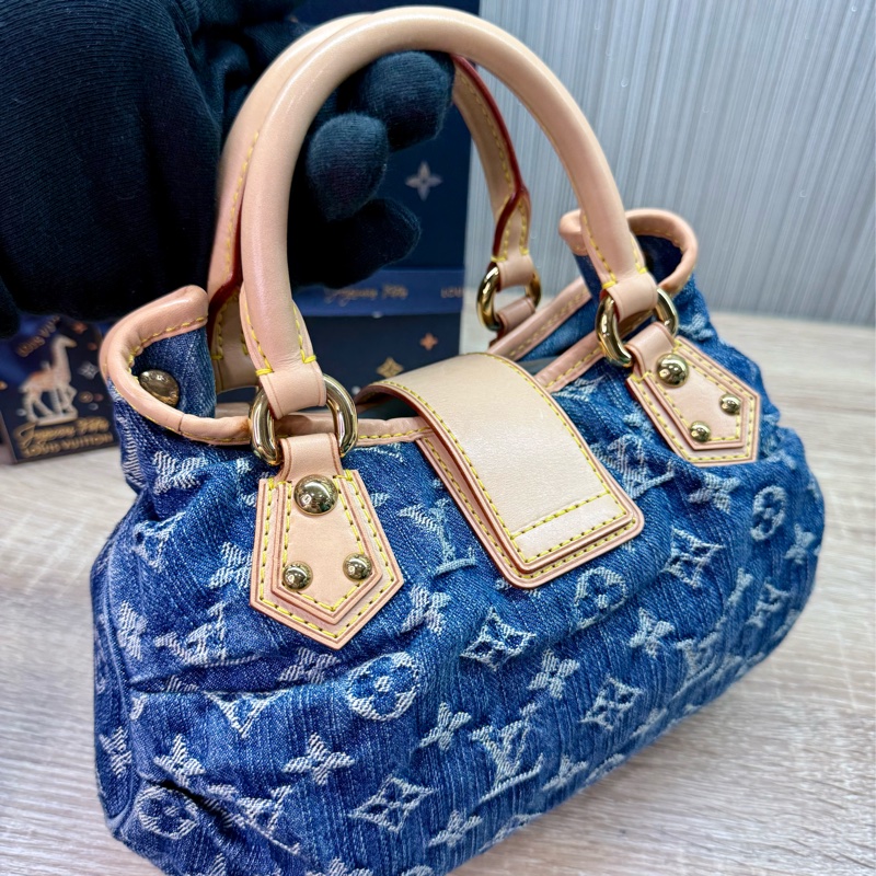LV M95020 絕版稀有單寧牛仔布手提元寶包-12
