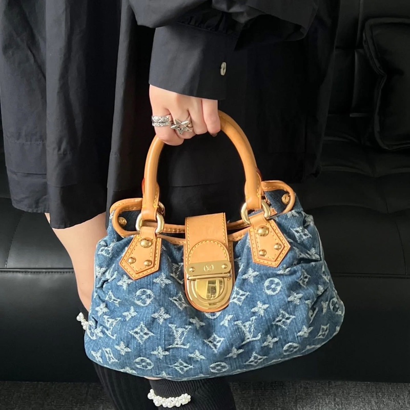 LV M95020 絕版稀有單寧牛仔布手提元寶包-48