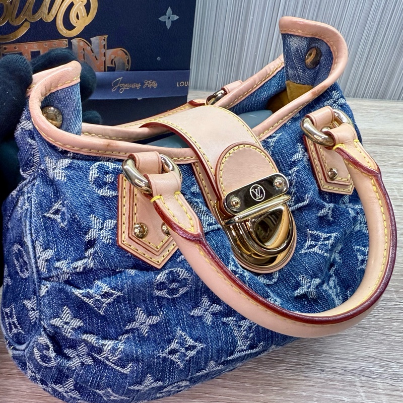 LV M95020 絕版稀有單寧牛仔布手提元寶包-28