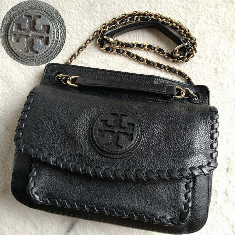 Tory Burch 2way 肩背/斜背包 Marion 皮革 黑色-0